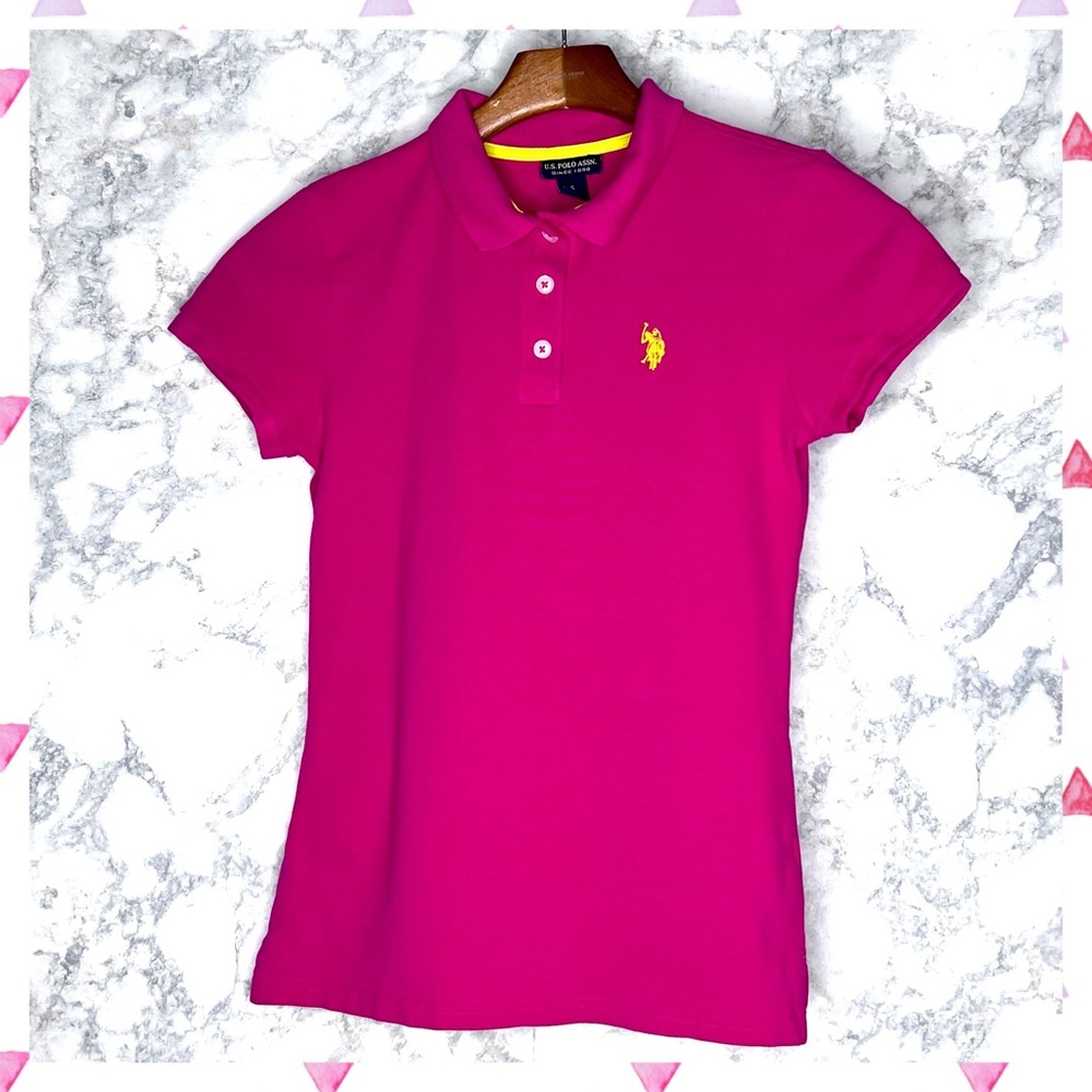 U.S. Polo Assn Pink Y2K Polo Shirt Juniors Small